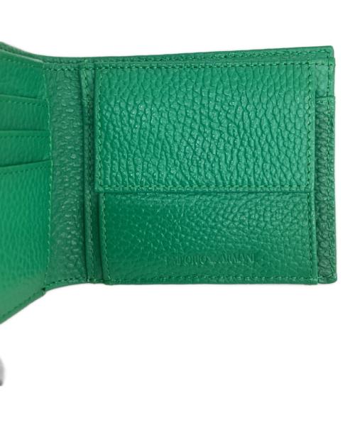 EMPORIO ARMANI（エンポリオアルマーニ）EMPORIO ARMANI (エンポリオアルマーニ) 2つ折り財布 ブラック×グリーンの古着・服飾アイテム
