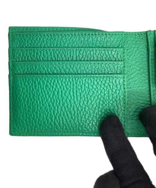 EMPORIO ARMANI（エンポリオアルマーニ）EMPORIO ARMANI (エンポリオアルマーニ) 2つ折り財布 ブラック×グリーンの古着・服飾アイテム