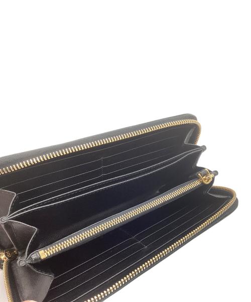 PRADA（プラダ）PRADA (プラダ) ラウンドファスナー長財布 ブラックの古着・服飾アイテム