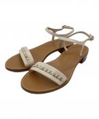 Salvatore Ferragamoサルヴァトーレ フェラガモ）の古着「アンクルストラップサンダル」｜ベージュ×ブラウン