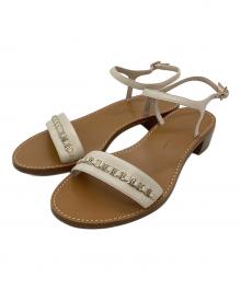 Salvatore Ferragamo（サルヴァトーレ フェラガモ）の古着「アンクルストラップサンダル」｜ベージュ×ブラウン