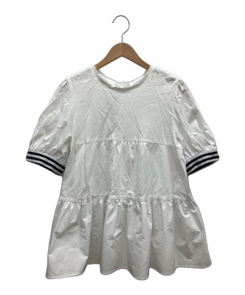 BORDERS at BALCONY（ボーダーズアットバルコニー）BORDERS at BALCONY (ボーダーズアットバルコニー) DANSKIN (ダンスキン) ティアードカットソー ホワイト サイズ:Mの古着・服飾アイテム