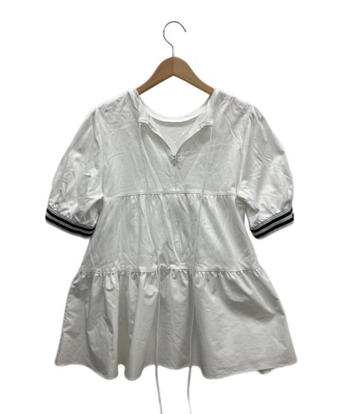 BORDERS at BALCONY（ボーダーズアットバルコニー）BORDERS at BALCONY (ボーダーズアットバルコニー) DANSKIN (ダンスキン) ティアードカットソー ホワイト サイズ:Mの古着・服飾アイテム