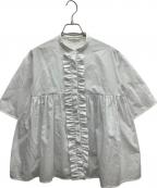 YORIヨリ）の古着「フロントフリルギャザーブラウス」｜ホワイト