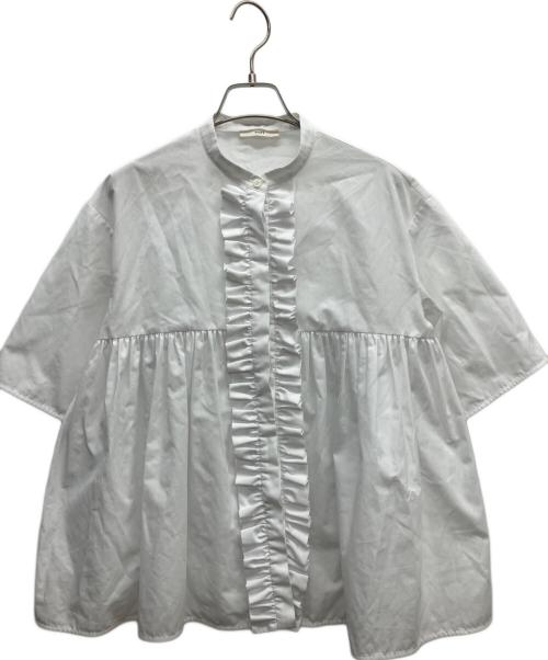 YORI（ヨリ）YORI (ヨリ) フロントフリルギャザーブラウス ホワイト サイズ:freeの古着・服飾アイテム