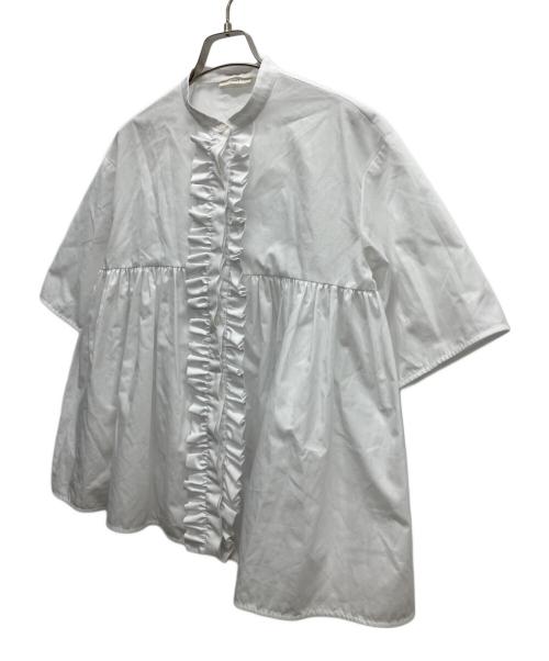 YORI（ヨリ）YORI (ヨリ) フロントフリルギャザーブラウス ホワイト サイズ:freeの古着・服飾アイテム