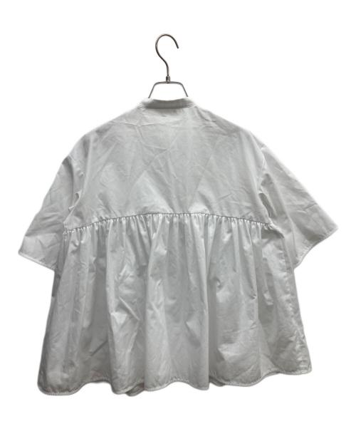 YORI（ヨリ）YORI (ヨリ) フロントフリルギャザーブラウス ホワイト サイズ:freeの古着・服飾アイテム