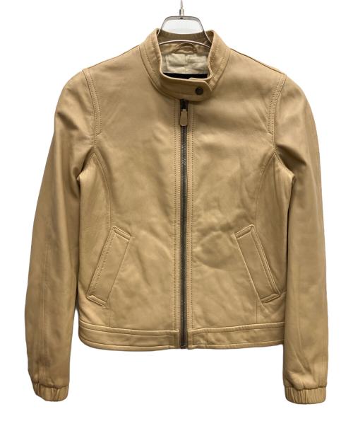 COACH（コーチ）COACH (コーチ) レザージャケット ベージュ サイズ:XSの古着・服飾アイテム
