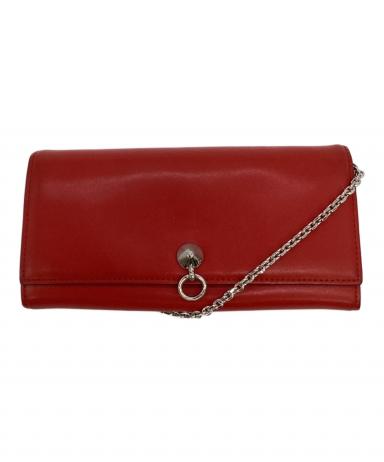 中古・古着通販】FENDI (フェンディ) チェーン付き長財布 レッド