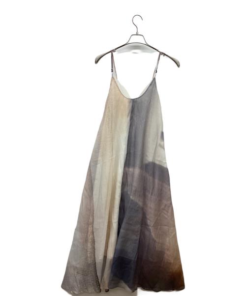 tageechita（タジチタ）TAGEECHITA (tageechita) キャミソールワンピース ベージュ×グレー サイズ:M 未使用品の古着・服飾アイテム