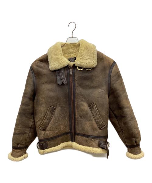 US SHEEPSKIN（USシープスキン）US SHEEPSKIN (USシープスキン) ムートンフライトジャケット ブラウン サイズ:42の古着・服飾アイテム