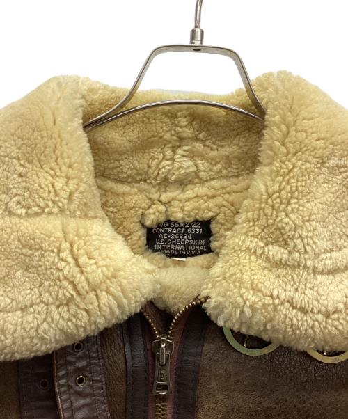 US SHEEPSKIN（USシープスキン）US SHEEPSKIN (USシープスキン) ムートンフライトジャケット ブラウン サイズ:42の古着・服飾アイテム