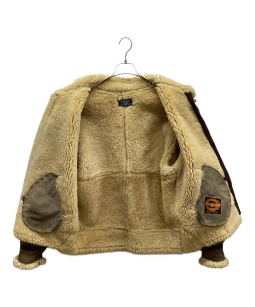 US SHEEPSKIN（USシープスキン）US SHEEPSKIN (USシープスキン) ムートンフライトジャケット ブラウン サイズ:42の古着・服飾アイテム