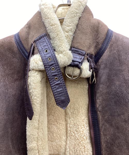 US SHEEPSKIN（USシープスキン）US SHEEPSKIN (USシープスキン) ムートンフライトジャケット ブラウン サイズ:42の古着・服飾アイテム