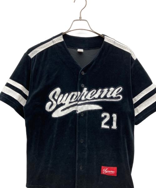 SUPREME（シュプリーム）SUPREME (シュプリーム) ベロアベースボールシャツ ブラック サイズ:Mの古着・服飾アイテム