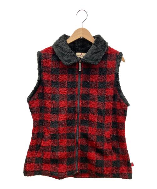WOOLRICH（ウールリッチ）WOOLRICH (ウールリッチ) ボアベスト レッド×ブラック サイズ:Mの古着・服飾アイテム