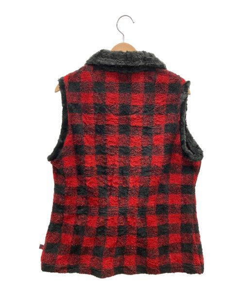 WOOLRICH（ウールリッチ）WOOLRICH (ウールリッチ) ボアベスト レッド×ブラック サイズ:Mの古着・服飾アイテム