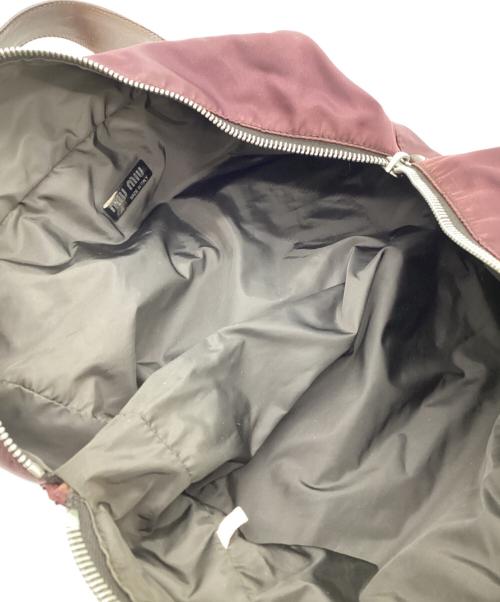 MIU MIU（ミュウミュウ）MIU MIU (ミュウミュウ) ナイロンバッグ ワインレッドの古着・服飾アイテム