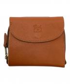 IL BISONTEイル ビゾンテ）の古着「ラウンドジップ スクエアウォレット」｜オレンジ