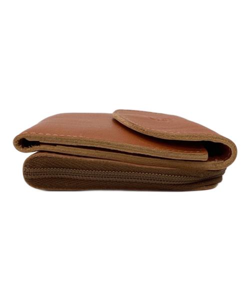 IL BISONTE（イル ビゾンテ）IL BISONTE (イル ビゾンテ) ラウンドジップ スクエアウォレット オレンジの古着・服飾アイテム