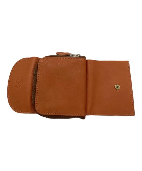 IL BISONTE（イル ビゾンテ）IL BISONTE (イル ビゾンテ) ラウンドジップ スクエアウォレット オレンジの古着・服飾アイテム