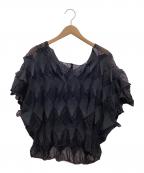 PLEATS PLEASEプリーツプリーズ）の古着「半袖カットソー」｜ブラック