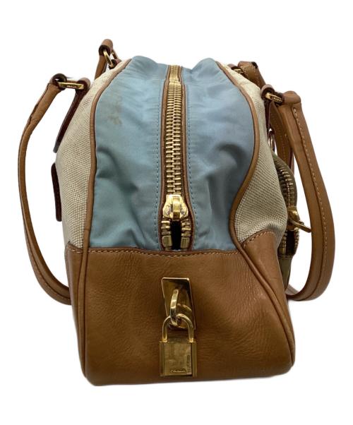 PRADA（プラダ）PRADA (プラダ) トートバッグ ブルー×ブラウンの古着・服飾アイテム