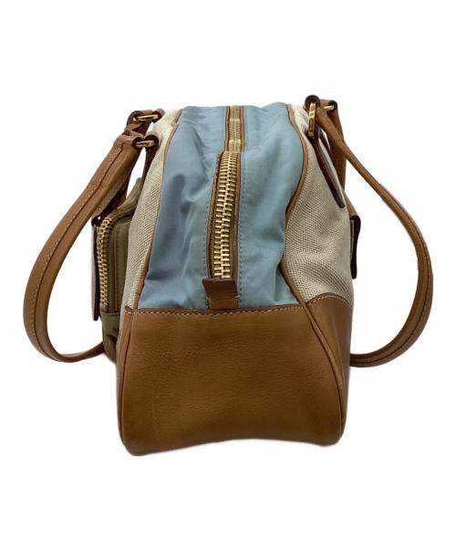 PRADA（プラダ）PRADA (プラダ) トートバッグ ブルー×ブラウンの古着・服飾アイテム