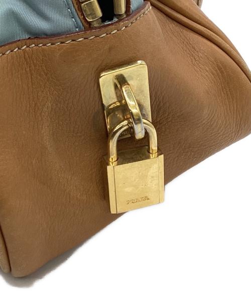 PRADA（プラダ）PRADA (プラダ) トートバッグ ブルー×ブラウンの古着・服飾アイテム