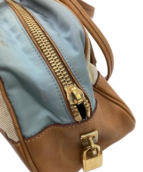 PRADA（プラダ）PRADA (プラダ) トートバッグ ブルー×ブラウンの古着・服飾アイテム