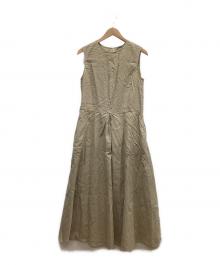 theory luxe（セオリーリュクス）の古着「ノースリーブ・キャミソールワンピース」｜ベージュ