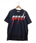 GUCCIグッチ）の古着「ロゴブレードTシャツ」｜ブラック
