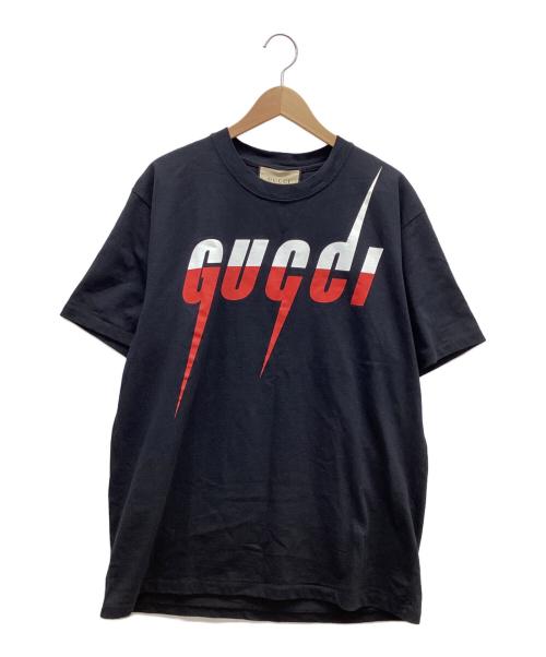 GUCCI（グッチ）GUCCI (グッチ) ロゴブレードTシャツ ブラック サイズ:Mの古着・服飾アイテム