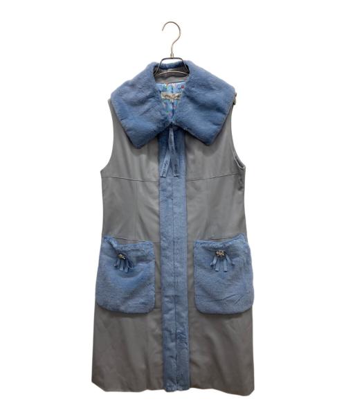 Super Beauty（スーパービューティ）Super Beauty (スーパービューティ) ロングジレ グレー×スカイブルー サイズ:Lの古着・服飾アイテム