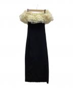 eimy istoireエイミーイストワール）の古着「ノースリーブワンピース」｜アイボリー×ブラック