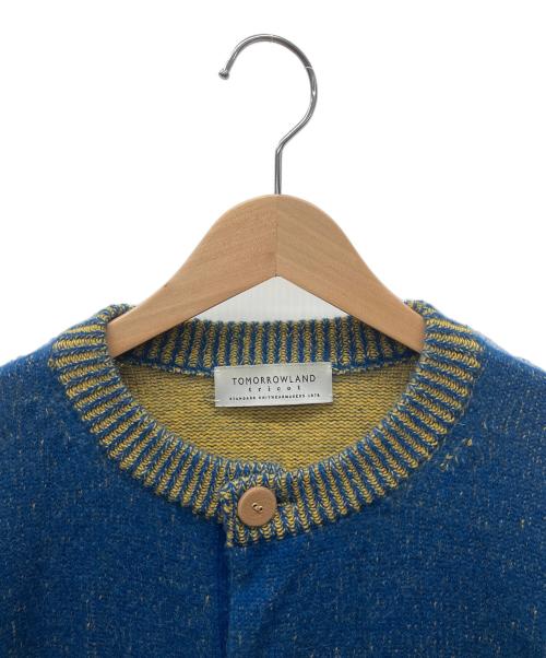 TOMORROW LAND tricot（トゥモローランド トリコ）TOMORROW LAND tricot (トゥモローランド トリコ) 厚手カーディガン イエロー×ブルー サイズ:Mの古着・服飾アイテム