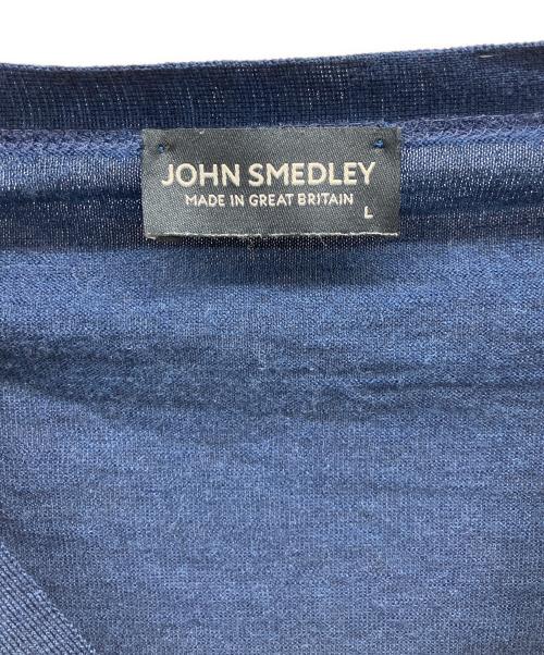 JOHN SMEDLEY（ジョンスメドレー）JOHN SMEDLEY (ジョンスメドレー) 薄手カーディガン ブルー サイズ:Lの古着・服飾アイテム