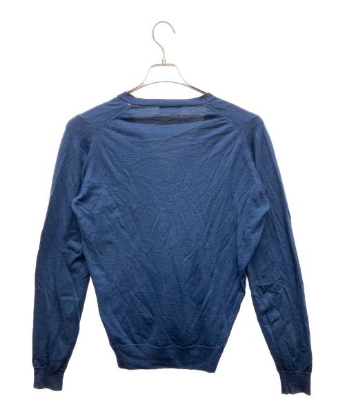 JOHN SMEDLEY（ジョンスメドレー）JOHN SMEDLEY (ジョンスメドレー) 薄手カーディガン ブルー サイズ:Lの古着・服飾アイテム