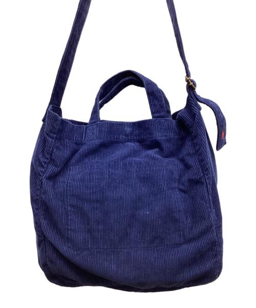 POLO RALPH LAUREN（ポロ・ラルフローレン）POLO RALPH LAUREN (ポロ・ラルフローレン) コーデュロイトートバッグ ネイビーの古着・服飾アイテム