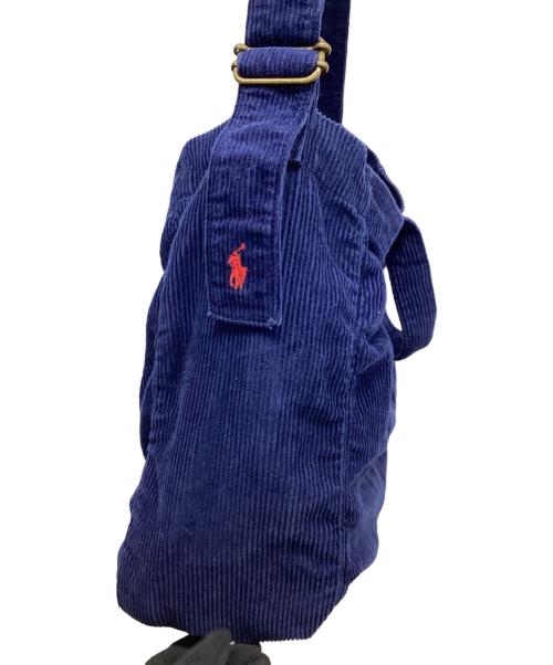 POLO RALPH LAUREN（ポロ・ラルフローレン）POLO RALPH LAUREN (ポロ・ラルフローレン) コーデュロイトートバッグ ネイビーの古着・服飾アイテム