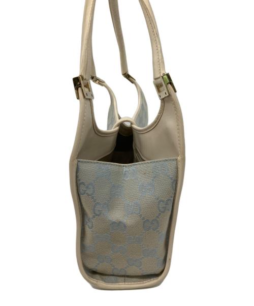 GUCCI（グッチ）GUCCI (グッチ) ハンドバッグ ブルー×ホワイトの古着・服飾アイテム