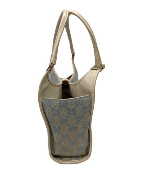 GUCCI（グッチ）GUCCI (グッチ) ハンドバッグ ブルー×ホワイトの古着・服飾アイテム