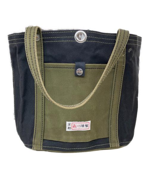 一澤製（イチザワセイ）一澤製 (イチザワセイ) トートバッグ ブラック×オリーブの古着・服飾アイテム