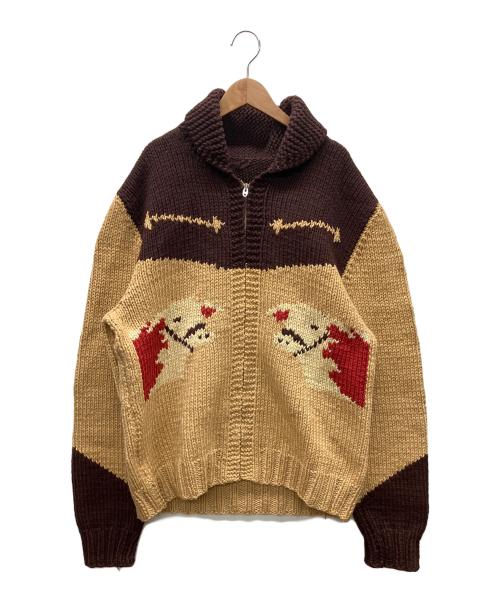 古着（フルギ）古着 (フルギ) カウチンニットカーディガン ブラウン サイズ:サイズ表記無しの古着・服飾アイテム