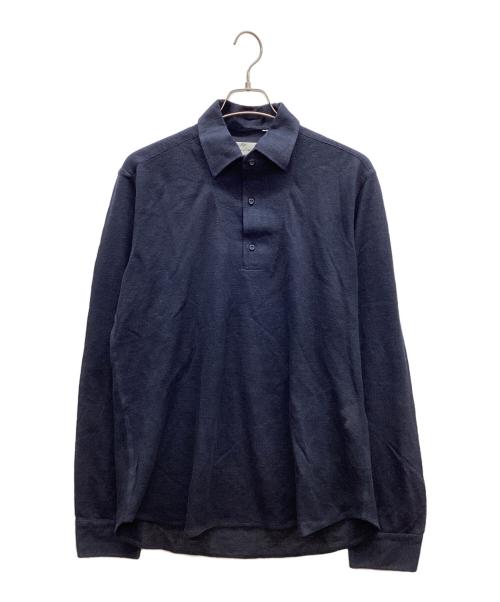Massimo d’Augusto（マッシモダウグスト）Massimo d’Augusto (マッシモダウグスト) 長袖ポロシャツ ネイビー サイズ:Lの古着・服飾アイテム