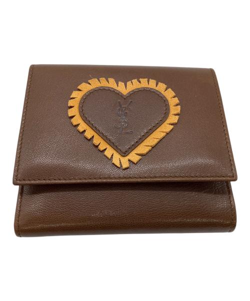 Yves Saint Laurent（イヴサンローラン）Yves Saint Laurent (イヴサンローラン) 2つ折り財布 ブラウンの古着・服飾アイテム