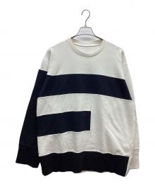 MM6 Maison Margiela（エムエムシックスメゾンマルジェラ）の古着「ロゴオーバースウェット」｜ブラック×ホワイト
