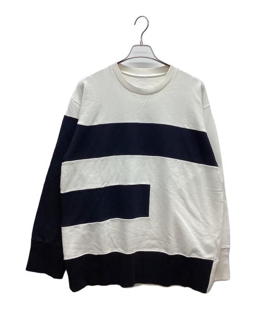 MM6 Maison Margiela（エムエムシックスメゾンマルジェラ）MM6 Maison Margiela (エムエムシックスメゾンマルジェラ) ロゴオーバースウェット ブラック×ホワイト サイズ:Sの古着・服飾アイテム