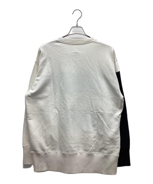 MM6 Maison Margiela（エムエムシックスメゾンマルジェラ）MM6 Maison Margiela (エムエムシックスメゾンマルジェラ) ロゴオーバースウェット ブラック×ホワイト サイズ:Sの古着・服飾アイテム