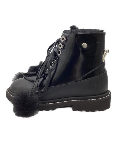 JIMMY CHOO（ジミーチュウ）JIMMY CHOO (ジミーチュウ) SNOW FLAT ブラック サイズ:36 1/2の古着・服飾アイテム